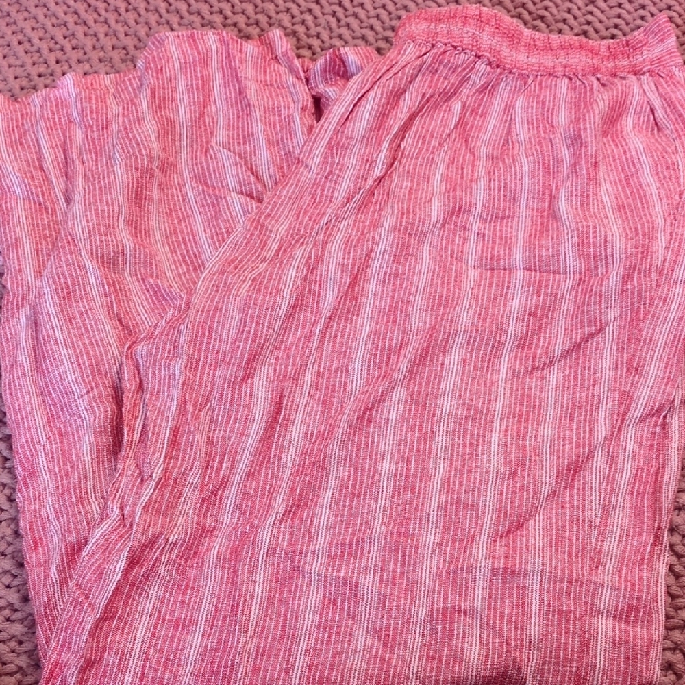Isaac Mizrahi Pink Striped Pants